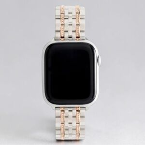 QUINCE Stainless Steel & Pave Bracelet Smartwatch Band in Silver/ Rose Gold